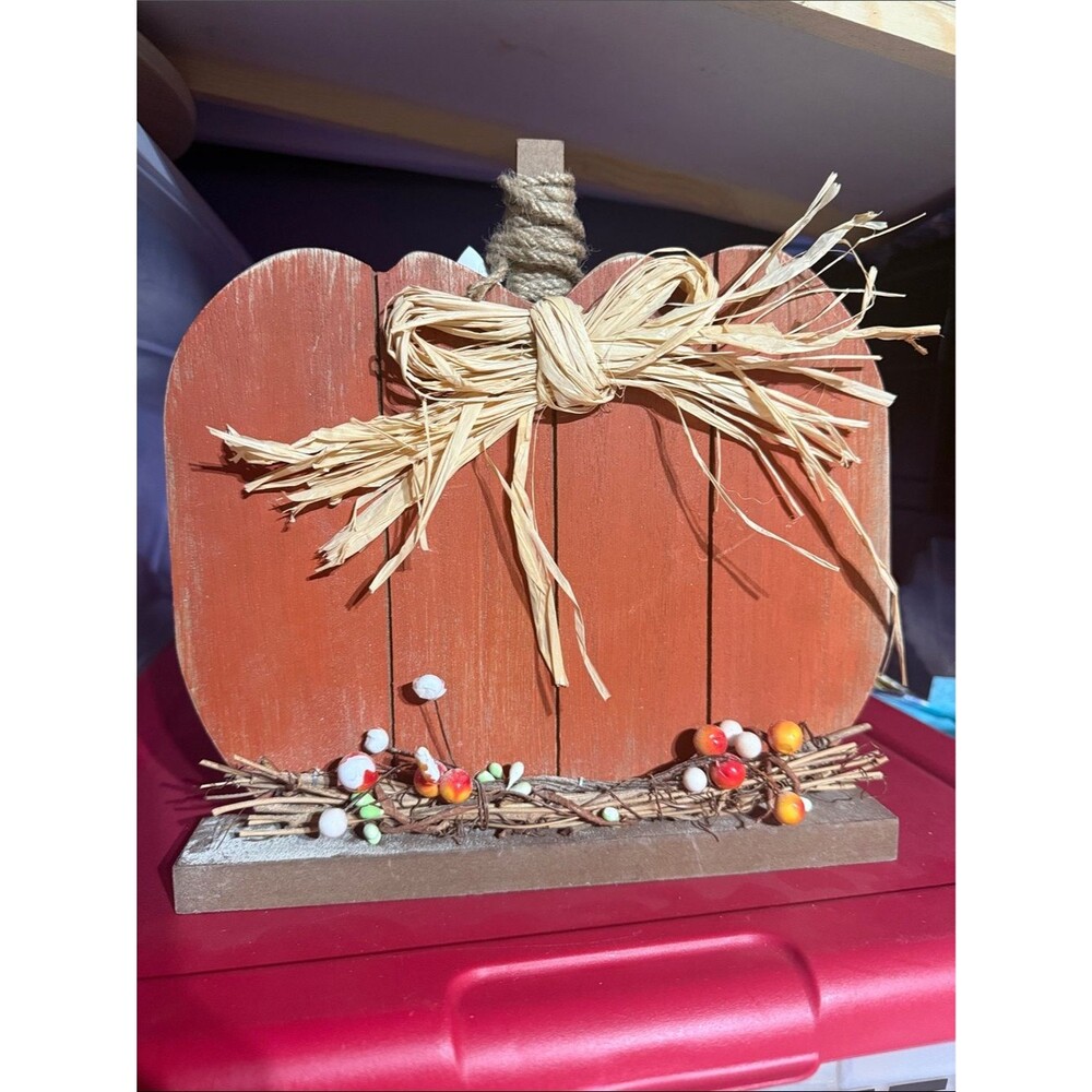 Ashland Rustic Wooden Pumpkin Table Decor Farmhouse Fall Harvest Centerpiece